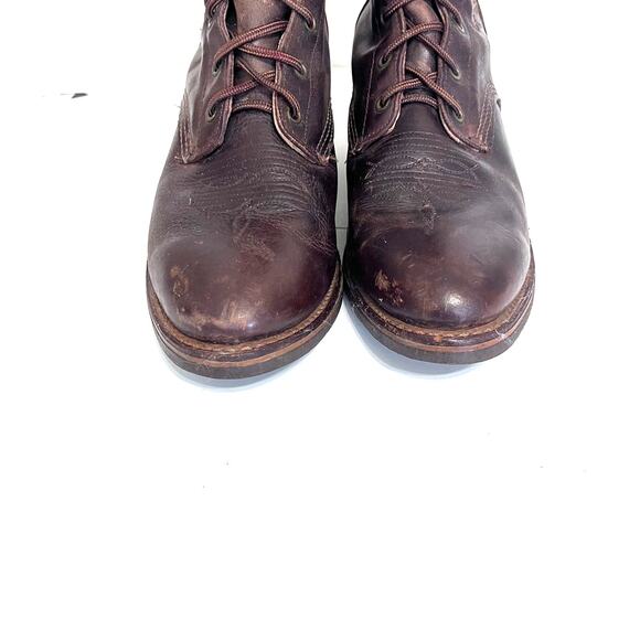 Vintage Mens Logger Boots Size 10 Brown Leather Work Lace Up Oil Resistant USA - Picture 7 of 9